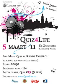 Affiche ontwerp muziekquiz Quiz4Life